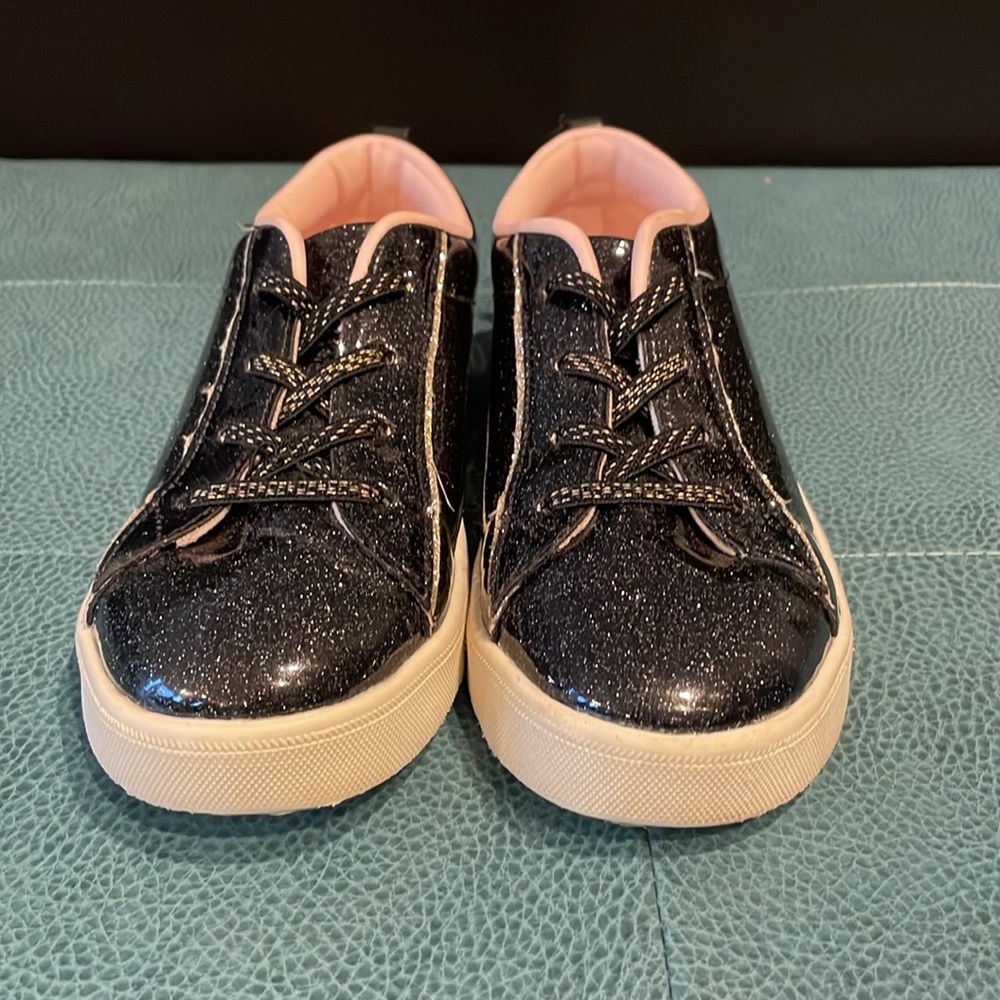 Black Glitter Low Top Sneakers - Girls OshKosh - Picture 2 of 6
